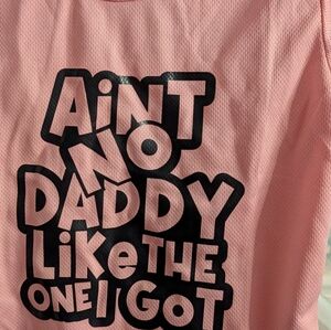 Pink Graphic Tee with Bold Black Text